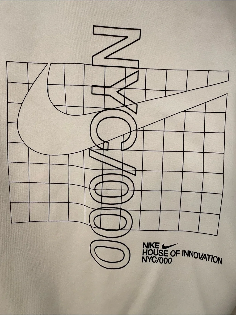 Vintage Y2K NIKE House Of Innovation White Hoodie Mens Small NYC/000 Swoosh